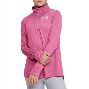 Under Armour Girls Pink Tech 1/4 Zip NWT